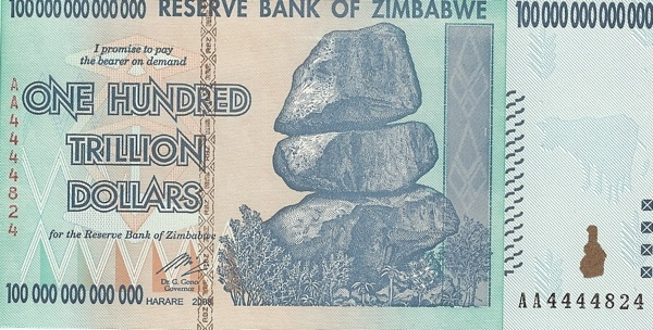 Zimbabwe Money, 100 Trillion